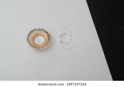 Intra Ocular Lens And Contact Lens Side By Side