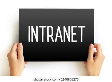 Intranet - computer network for sharing information, collaboration tools, and other computing services within an organization, text concept on card - Shutterstock ID 2148905275