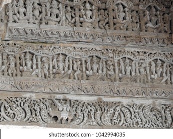 Intricate Carvings Inside Sabhamandapa (the Assembly Hall) At Modhera Sun Temple Complex, Which Is Located At Mehsana District, Gujarat, India.