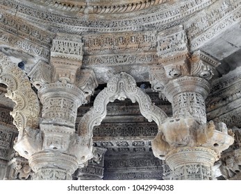 Intricate Carvings Inside Sabhamandapa (the Assembly Hall) At Modhera Sun Temple Complex, Which Is Located At Mehsana District, Gujarat, India.