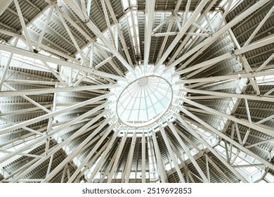 An intricate ceiling structure with a geometric pattern - Powered by Shutterstock - Get 15% off with code: PIKWIZARD15