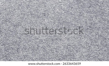 An intricate, high-contrast pattern of dense, dark, meandering lines on a light background, resembling a security envelope's anti-fraud design or a complex maze.