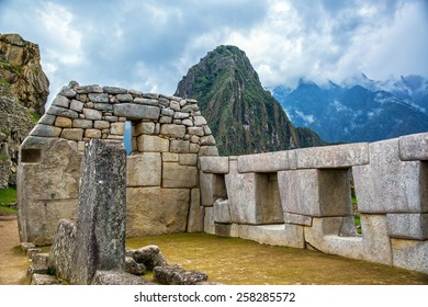 Intricate Incan Stonework At Machu Picchu, Peru