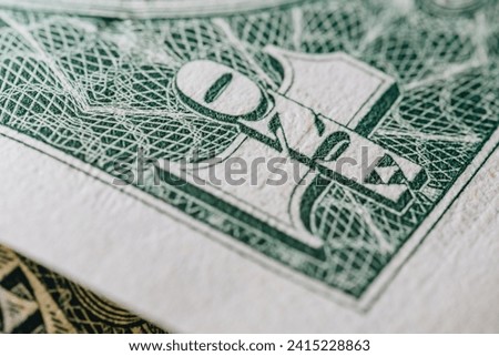 Intricate Macro Close-Up of Dollar Bill Patterns and Textures in the United States Currency with Detailed Engravings and Wealthy Greenback Design