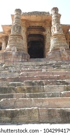 Intricately Carved Pillars Of Sabhamandapa (the Assembly Hall) At Modhera Sun Temple Complex, Which Is Located At Mehsana District, Gujarat, India.