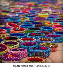 Intricately crafted  bead bangles by the artisans of Western India. These beautiful bangles are handcrafted by the artisan  families since generations.