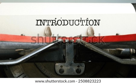 Introduction is shown using a text on typewriter