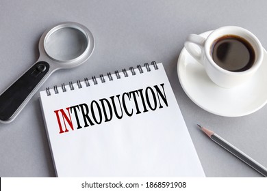 Introduction, Text On White Paper On Gray Background