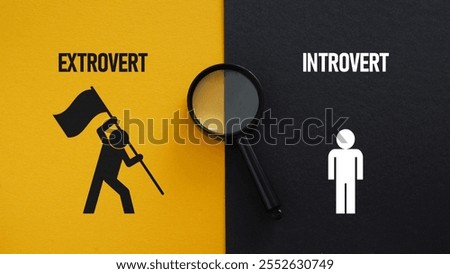 Introvert and extrovert are shown using a text