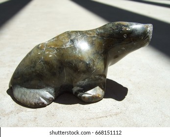 Inuit Walrus Soapstone Carving