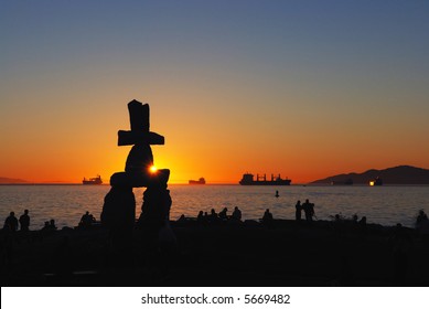 Inukshuk At English Bay, Vancouver