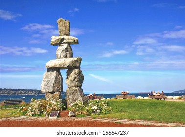 Inukshuk Monument In Vancouver, Canada