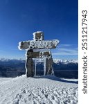 Inukshuk on Ski Mountain in Whistler, British Columbia, Canada 