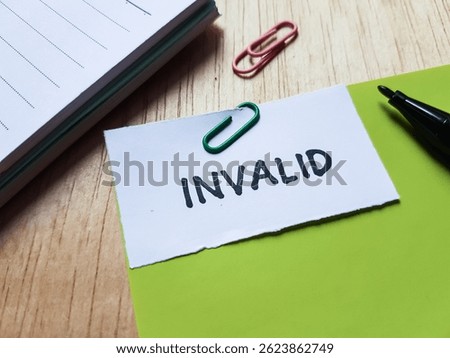 Invalid writting on table background.