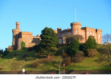 Inverness Castle The Capital City Of The Highlands Of Scotland. Winter.