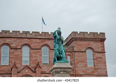 Inverness Castle And Statue Of Flora MacDonald