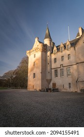 Inverness, Highlands, Scotland - December 21, 2021: Brodie Castle In Winter Light From The Drive.