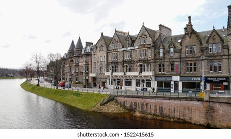 Inverness  / United Kingdom - March 2013: Inverness City Near The Scottish Highlights, United Kingdom.