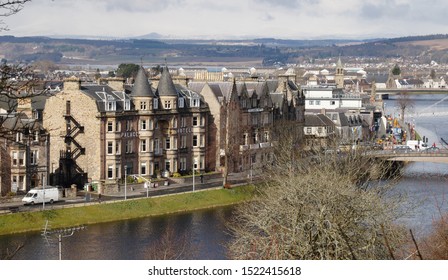 Inverness  / United Kingdom - March 2013: Inverness City Near The Scottish Highlights, United Kingdom.