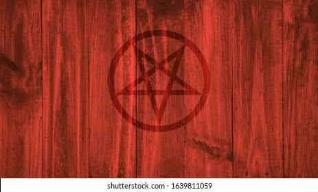 Inverted pentagram painted background