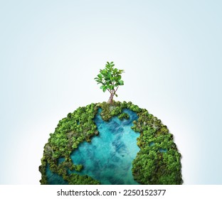 Invertir en nuestro planeta. Antecedentes del concepto del Día de la Tierra 2023. Concepto de ecología. Diseño con mapa del globo y hojas aisladas en fondo blanco. 