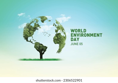 Invest in our planet. Environment day 2023 concept background. Ecology concept. Design with 3d tree map isolated on white background.  - Powered by Shutterstock