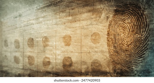 Investigation and fingerprint police form.  Background on the theme of crime, police, fbi, detective, investigation, consequent; inquiry; inquest. Also the topic of security, identification etc.