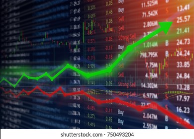 Investing and stock market concept gain and profits with faded candlestick charts. - Shutterstock ID 750493204