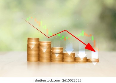 Investment Concept, Stock Market Decline, Bear Market Is Starting, Stock Market Sell, Digital Growth Business Data Analysis, Compound Interest Power Rising Concept, Investment Success.