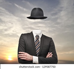invisible businessman with hat