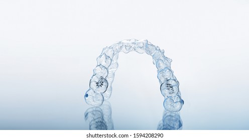 Invisible Dental Teeth Bracket Tooth Aligners. Invisalign Braces. Invisible Aligner - Orthodontic Temporary Removable Straighteners.