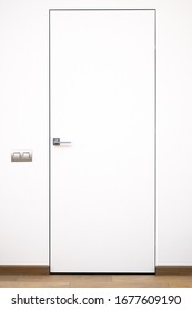 Invisible Interior Door. Aluminum Frame Hidden Door In Modern House