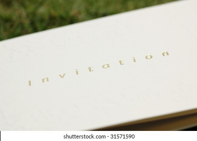 Invitation Card With Gold Hot Stamping And Embossed Patterns - Low Depth Of Field