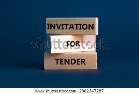 Invitation for tender symbol. Concept words 'Invitation for tender'. Beautiful grey background. Business and invitation for tender concept, copy space. Stock foto © 