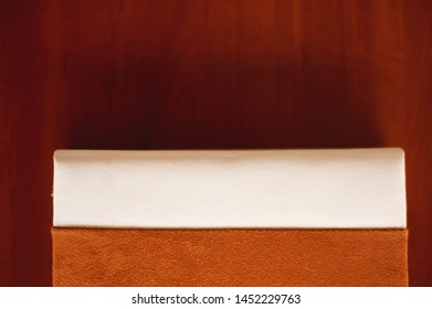 invitations, notepad, handmade notebook on the wooden table