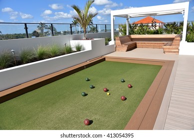 Inviting Bocce Ball Court On Artificial Turf