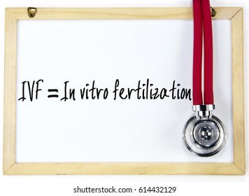 Invitro Fertilization Text Write On Blackboard