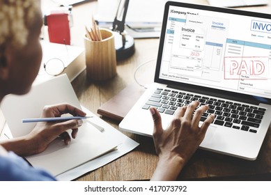 Invoice Bill Paid Payment Financial Account Concept