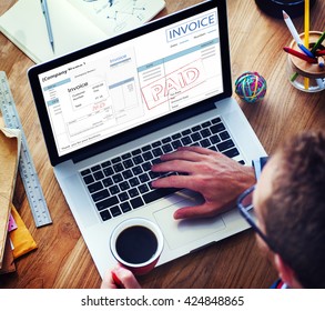 Invoice Bill Paid Payment Financial Account Concept