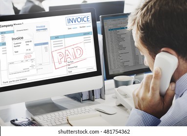 Invoice Bill Paid Payment Financial Account Concept