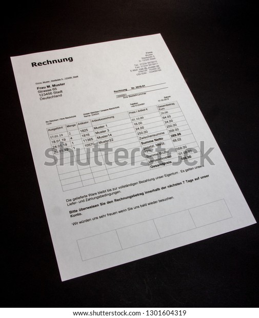 Invoice Templates Design Minimal Style German Stock Photo Edit Now