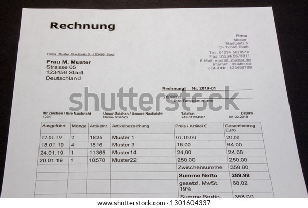 Invoice Templates Design Minimal Style German Stock Photo Edit Now