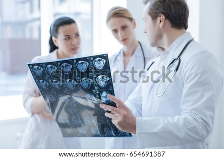Involved radiographs discussing computed tomography result in the clinic