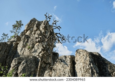 Inzer teeth Inzer rocks near the Tirlyansky village. Russia, South Ural, Bashkortostan Republic, Beloretsky district.