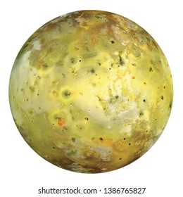 Io Jupiter Moon Isolated On White. Elements Of This Image Furnished By NASA.