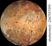 Io, volcanic moon closest to planet Jupiter. High resolution image.