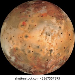 Io, volcanic moon closest to planet Jupiter. High resolution image.