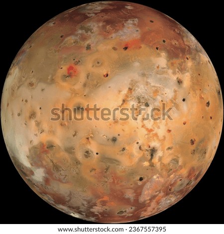 Io, volcanic moon closest to planet Jupiter. High resolution image.
