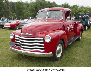 old red chevy truck