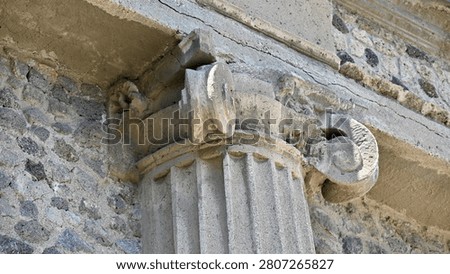 Ionic Order Engaged Column with Fluted Shaft in Pompeii Forum